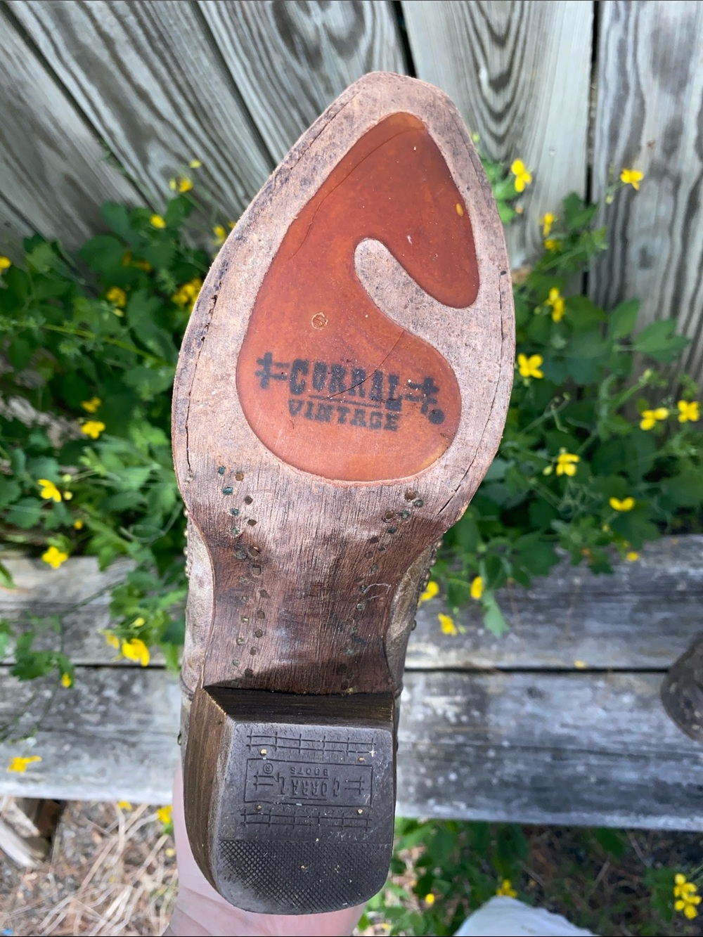 Corral Vintage Bronze Studded A1098 Women’s Cowboy Boots Size 8 READ DESCRIPTION - Picture 10 of 16